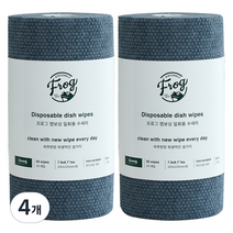 프로그 엠보싱 일회용 수세미 롤형 60매, 4개