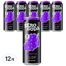 클룹 제로소다 탄산음료 포도, 12개, 500ml