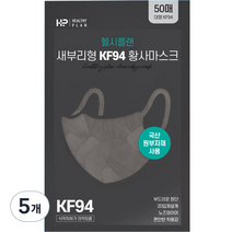 크린엣지마스크 대형 KF94, 50개입, 다크그레이, 5개