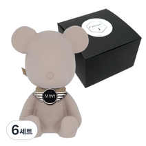 라띠크제이 엠블럼 베어 차량용 방향제 미니쿠퍼 베이지 + 리필 클린코튼 5ml, 6세트