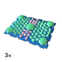 발 지압 매트 L, 그린 + 블루 + 핑크, 3개