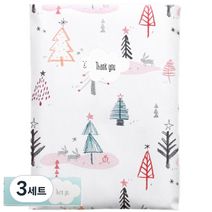 화이트 크리스마스 기프트백 M 20p + 구름 땡큐 스티커 스카이블루 10p + 화이트 10p, 혼합색상, 3세트