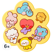 BT21 실리콘 손거울, 옐로우, 6개