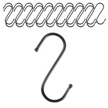 리빙홈디테일 다용도 스테인레스 S자 고리 소, 블랙, 20개