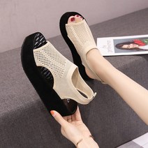 스타 여성용 쿨링 홀 통굽 샌들