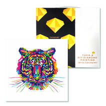 투코비 아트 보석 십자수 DIY 세트 25 x 25 cm, 레인보우 호랑이얼굴(D25-18), 1세트