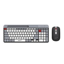 CJ이엔엠 3 in 1 블루투스 무선 키보드 + 마우스 세트, BLACK + GRAY, BW100, 일반형