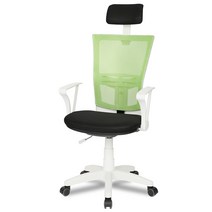 청심의자 하임 M2 헤더형 메쉬의자, 화이트(바디), 그린(메쉬)