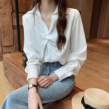 여성용 블라리쉬 오픈카라 블라우스 셔츠 101 CH-2316996