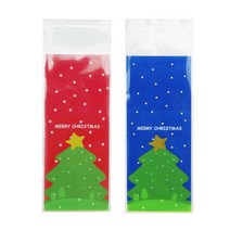 인디케이 노란별 성탄트리 비닐봉투 2종 x 100p 세트, 레드, 블루, 1세트