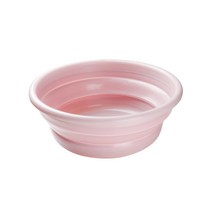 아리코 접이식 다용도 세숫대야 L, 핑크, 1개