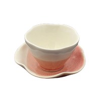 달소금 도자기 꽃잎찻잔, 핑크, 1개