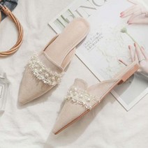TCR 여성용 레이스 뮬 슬리퍼
