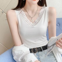 어썸풀 여성용 코멧 레이스 브이 나시