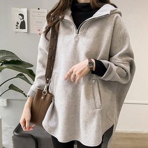 루나걸 여성용 넌키 지퍼 아노락 티셔츠