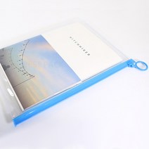 투명 원단 파랑 링고리 PVC 지퍼백 25 x 18 cm, 10개입, 1개