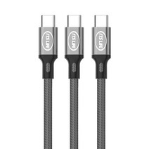 이츠라이프 칸쿤 USB C타입 고속충전 케이블 3p, 2m, 그레이