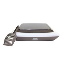 웁스 평판형 고양이 화장실 + 모래삽, 브라운