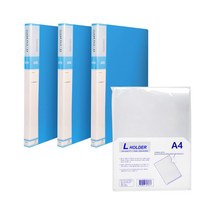 현풍 컬러 클리어 화일 A3 315-2 20매 x 3p + L홀더 10p, 하늘(화일), 1세트