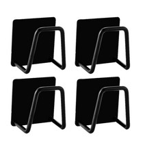 행복비전 3M 접착식 스텐 다용도 수세미 거치대 걸이, A타입 블랙, 4개