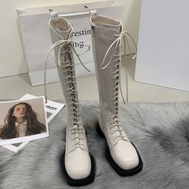 조이슈 에피센 레이스업 사각코 롱 부츠