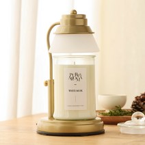 에인디 타이머 골드 캔들워머 + 소이캔들 세트 750g, 화이트머스크