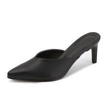 여성용 브이라인 스틸레토 카밀7 뮬 슬리퍼힐