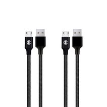 디씨네트워크 메탈 페브릭 5핀 고속충전 케이블 2p, 블랙, 50cm