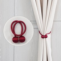 리빙존 자석 커튼끈, 레드, 2개