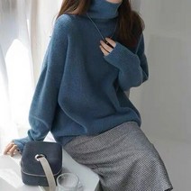 디어로라 여성용 알파카 오버핏 니트폴라