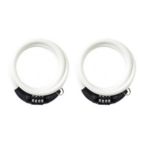 삼천리자전거 4단 컬러 번호키 번호 고정형 자전거 잠금장치 소, 화이트, 2개