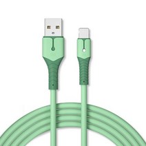 위드웍스 USB 3A 라이트닝 컬러 고속 충전케이블, 그린, 2m
