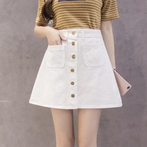 에어 데님 버클 스커트