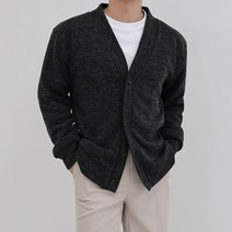 오버핏 골지 브이넥 가디건
