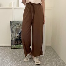 주름 디테일 와이드핏 밴딩 팬츠