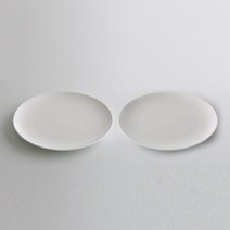 로코리빙 심플본차이나 원형디저트접시, 화이트, 2개