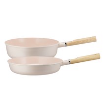 로이첸 IH 세라믹팬 캔디핑크 2종 세트, 핑크, 프라이팬 28cm + 궁중팬 28cm