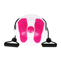 나야스타일 홈트레이닝 요가 지압 트위스트 발판 + 튜빙 로프 밴드 YGYP-13-9, 핫핑크