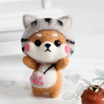 아트조이 DIY 양모펠트 키트, 1세트, 고양이 시바