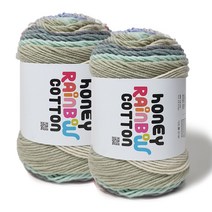 니뜨 허니 레인보우 코튼 나염 그라데이션 실 100g x 2p, 539 카키민트, 2개