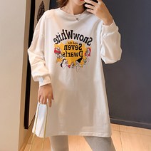 페어리테일 SW 프린팅 루즈핏 박시한 임산부 긴팔 롱 티셔츠
