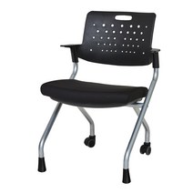 청심의자 타임스터디 이륜형 사무용의자 TS-RF930, 블랙(바디) + 실버(프레임)