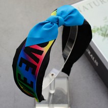 핸날 여아용 레인보우 러브 반다나 머리띠