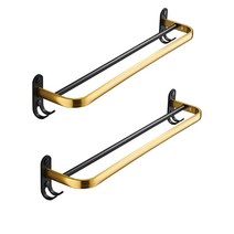 모나코올리브 메탈라인 타월걸이 40cm, 골드블랙, 2개