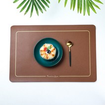 솔리드룸 골드테투리 스퀘어 테이블매트 2p, 브라운, 45.5 x 30.5 cm