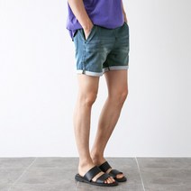 제제 남성용 롤업 밴딩 청반바지