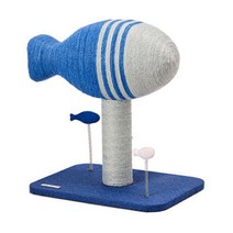 몬스펫 고양이 물고기 모양 스크래처 캣타워, 블루 + 그레이, 1개