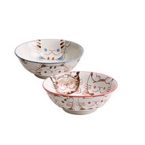 솜사탕고양이 라면 덮밥 면기 중 2종 세트, 블루, 핑크, 1세트