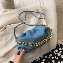 JCP 데님 쉘 볼드 체인 숄더백