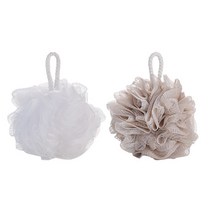 제로홈 부드러운 저자극 샤워볼 2p, 화이트, 브라운, 1개